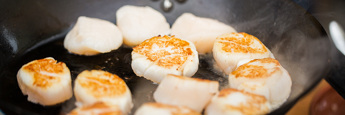 Pan-Seared Fresh P.E.I. Scallops with Lemon & Garlic